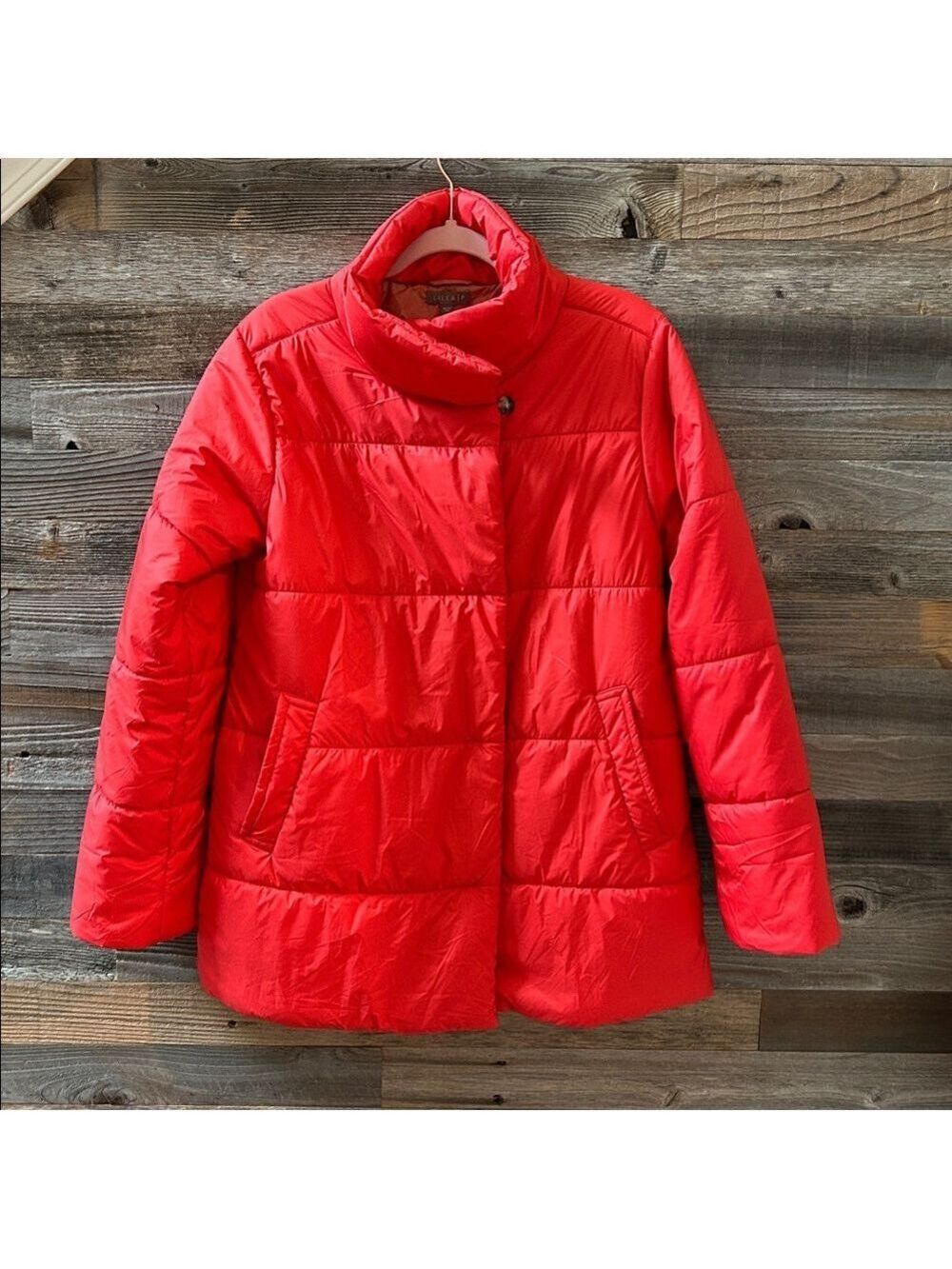 Lilla P Red Long Puffer Jacket Coat Size Small NWT